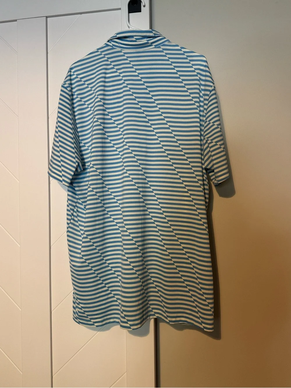 adidas Ultimate365 Mesh Print Golf Polo Blue White Size XL